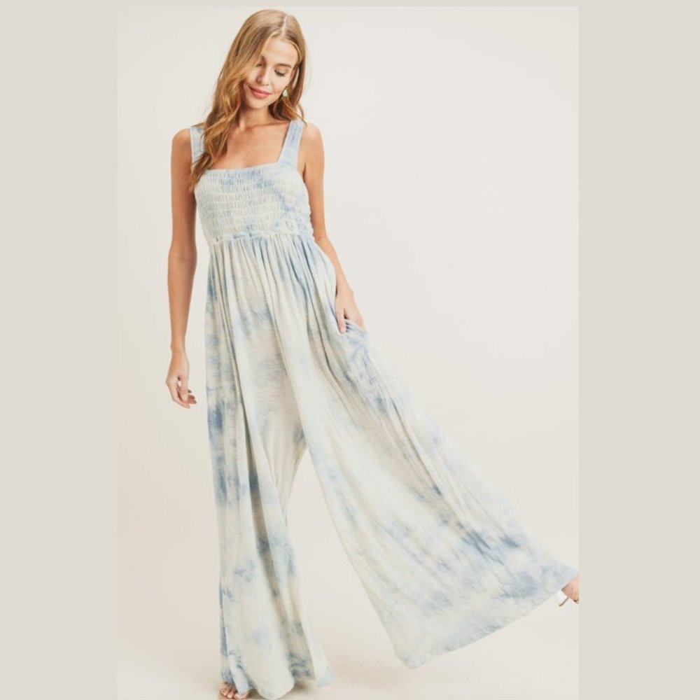 Painted Threads Blue Tie-Dye Jumpsuit